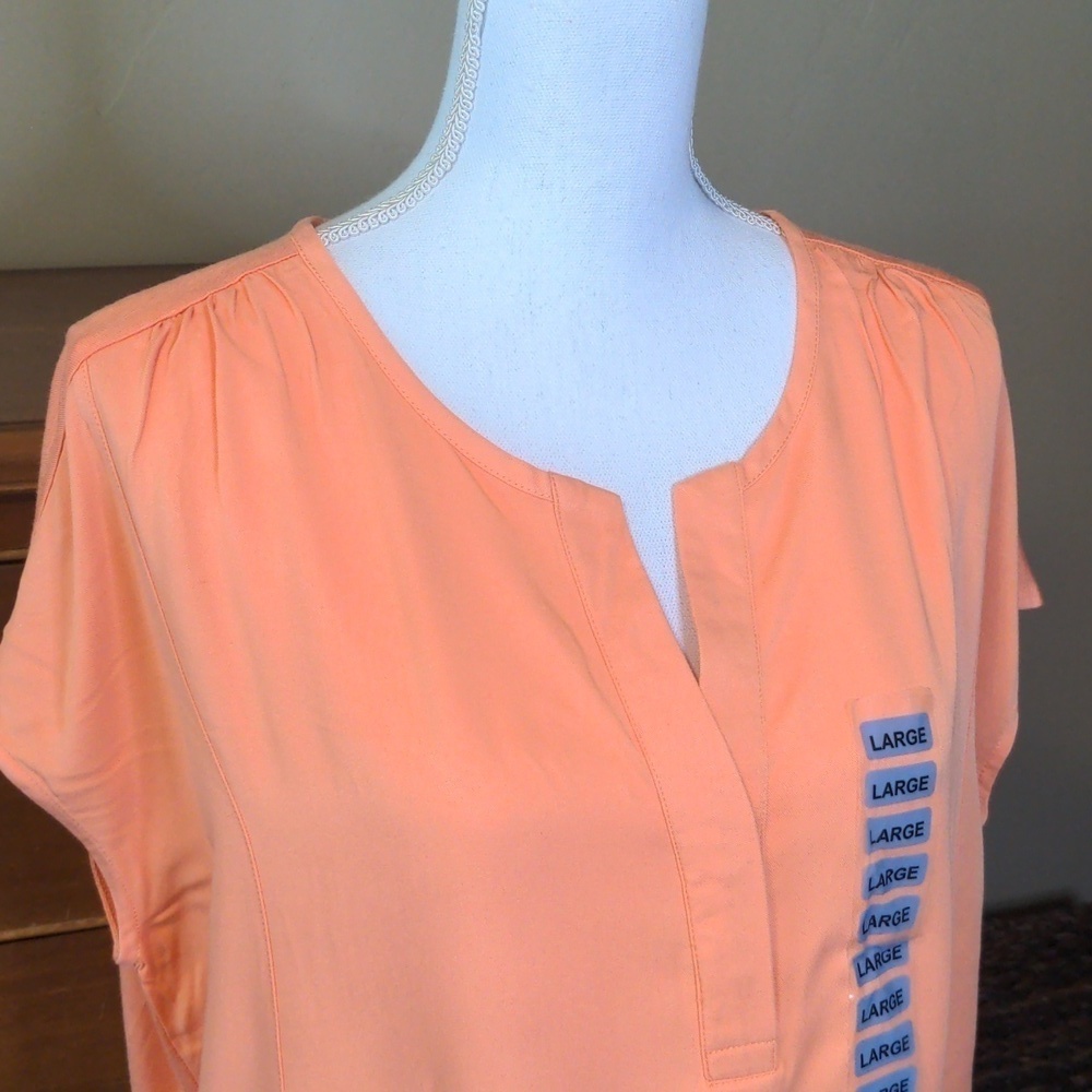 Nine West Sleeveless Blouse Sherbet Orange NWT - Picture 3 of 9